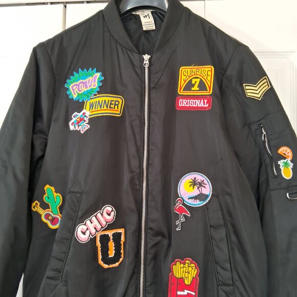 Indigo Rein Jackets & Blazers - Indigo Rein Bomber Jacket with Patches - 90s trending